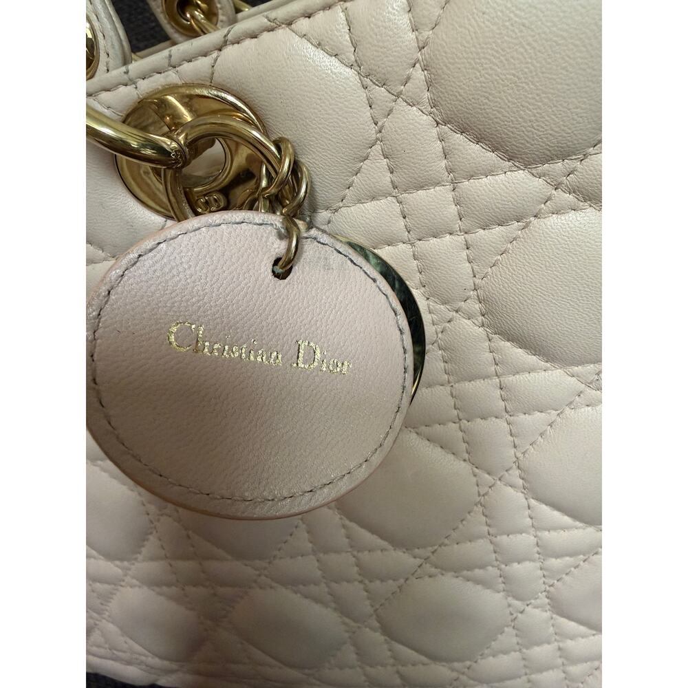 Christian Dior Cannage Quilted Leather Lambskin Lady Dior Bag Large Light Pink - Picture 14 of 16
